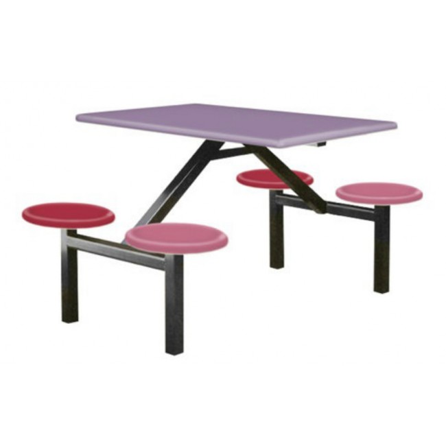 MCF 6012 - 4 Seater Fiberglass MC Table & Chair | Meja Food Court R&R